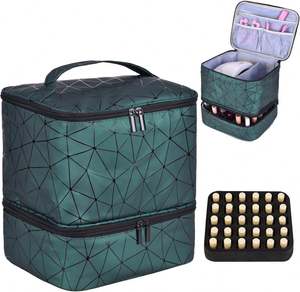 Organizador de Esmalte de Uñas con Capacidad para 90 Botellas (15ml/0.5fl.Oz) y Lámpara de Uñas, Estuche Organizador de Tres Niveles para Suministros de Uñas - Product Image 1