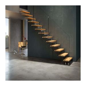 Ace Finely Processed Invisible Steel Stringer Escalera flotante <span class=keywords><strong>Escaleras</strong></span> en voladizo ocultas Escalones de madera Escalera flotante - Product Image 1