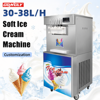 Commerciële 3+2 smaken yoghurt softijsmachine verticaal automatisch nieuw