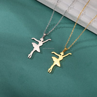 Collier personnalisé, bijoux de gymnastique, bijoux de ballet pour ballerine, danseuse, gymnaste, collier de gymnastique rythmique, bijoux de sport en acier inoxydable