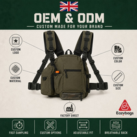 Sac de poitrine personnalisable en nylon camouflage imperméable avec fermeture éclair pour jumelles, télémètre, chasse, observation des oiseaux, randonnée, pochette de cou double pour jumelles