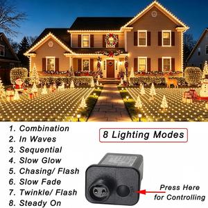 ไฟ LED ตาข่ายขนาดใหญ่สำหรับภายนอกอาคาร 6 เมตร 4 เมตร 480 หลอด LED แสงวอร์มไวท์ DC24V IP65 ระดับวิศวกรรม สำหรับตกแต่งสวน กันน้ำ - Product Image 3