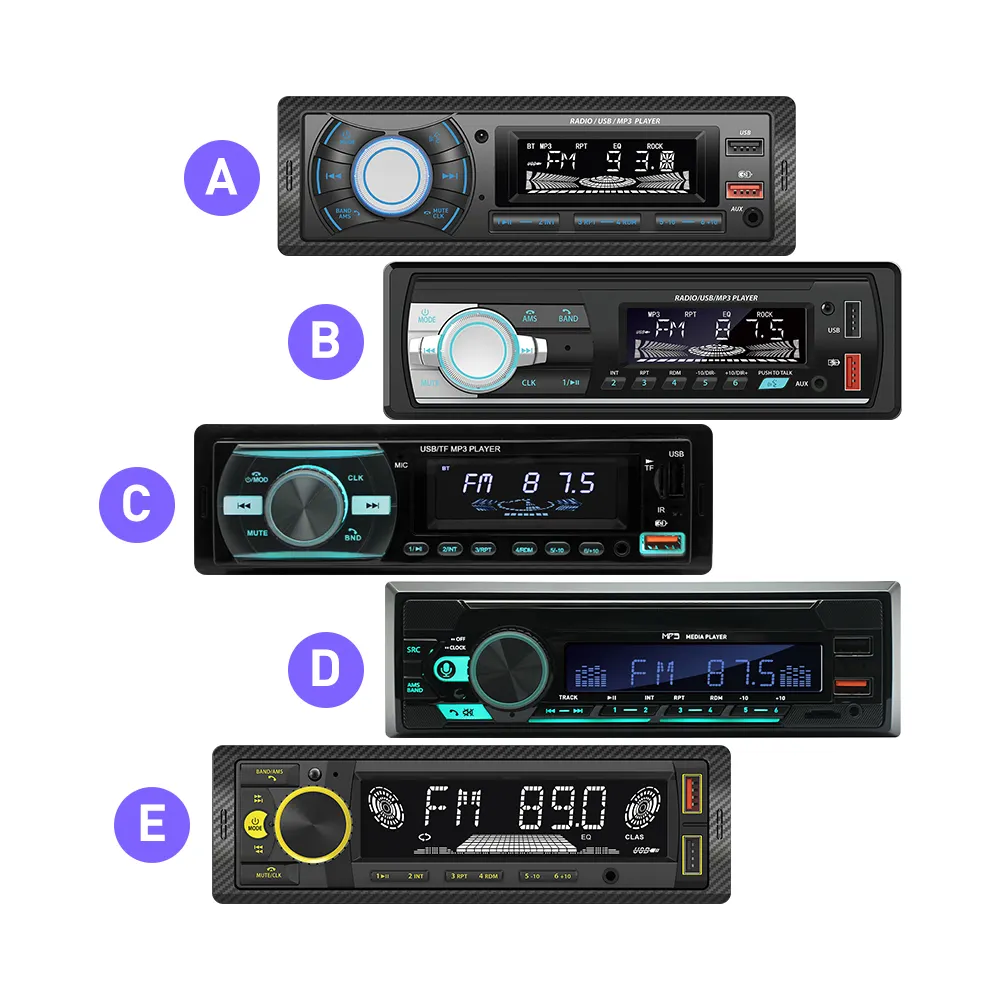 1 DinカーラジオMP3プレーヤーUSBカーオーディオステレオFMチューナーステレオSDTFUSBマルチメディアオートラジオプレーヤーリモコンBluetooth