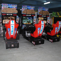 Machine de jeu de course automobile d'arcade commerciale LiFang A710, simulateur de course de 32 voitures, écran LCD 32 pouces, rouge et noir, à monnayeur, à vendre