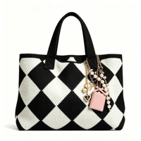 Mini sac tricoté personnalisé avec logo, idéal pour le shopping, les cadeaux, les voyages, réutilisable, style décontracté