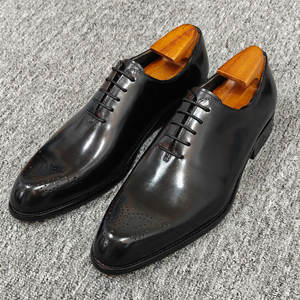 High-quality Handcrafted Men's square Oxford <b>Shoes</b> Genuine Leather Anti-slip Suitable for Formal Gatherings Business Occasions. - Product Image 1