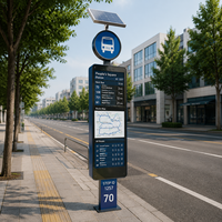 Señalización Digital para Paradas de Autobús, Pantalla de Tinta Electrónica con Energía Solar, Bajo Consumo de Energía, Diseño Moderno