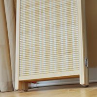 Séparateur de pièce moderne en bambou beige à 6 panneaux et écran pliant pour chambre à coucher salle de bain chambre d'hôtel séparation