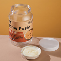 Pot rond en PET de 1000 ml et 1300 ml avec couvercle à vis, récipient en plastique transparent de qualité alimentaire pour beurre de cacahuète, mayonnaise