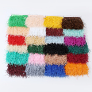 18 couleurs disponibles, <span class=keywords><strong>plumes</strong></span> d'autruche blanches pour mariage, 8-10 cm, garniture et franges, ruban de <span class=keywords><strong>plumes</strong></span> d'autruche long pour robe - Product Image 5