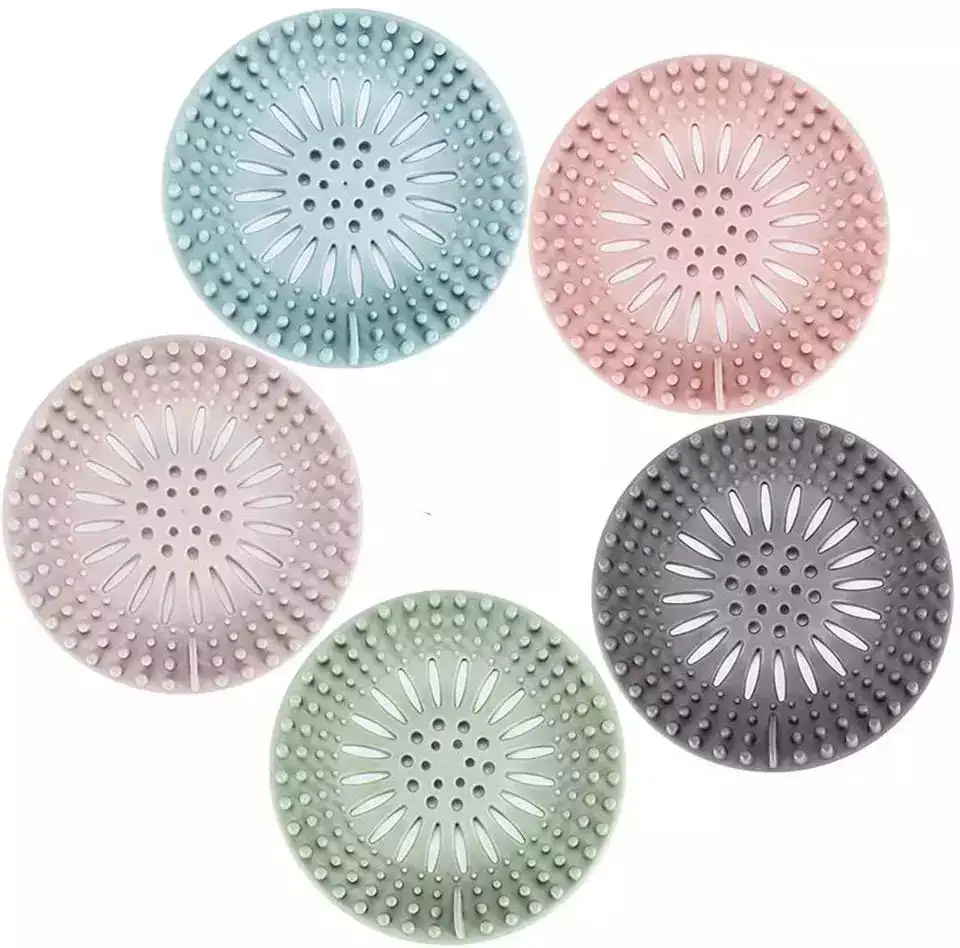 Silicone Hair Catcher Shower Drain Covers Stopper Sink Strainers Bathroom Bathtub and Kitchen Floor Shower Drain Cover