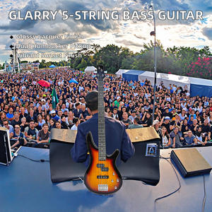 Guitare <span class=keywords><strong>basse</strong></span> électrique pleine taille avec manche en érable, touche en palissandre, touche en ébène, micros H-H, finition laquée - Product Image 2