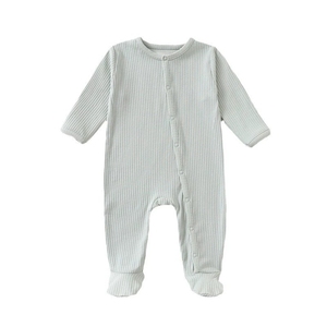 가을 겨울 아기 점프수트 긴팔 크롤링 수트 캐주얼 스타일 신생아 옷 버튼 여밈 방귀 잠옷 - Product Image 5