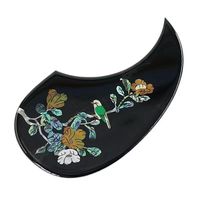 Plaque de protection de guitare acoustique HB-01 41/40 pouces avec incrustation florale en celluloïd, colle souple élastique, épaisse et colorée, rose