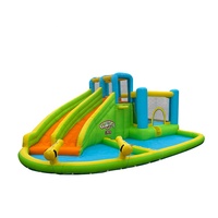 Piano mécanique taureau rebondissant maison commerciale gonflable double toboggan aquatique piscine surface sautant château toboggan aquatique