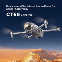 Nouveau drone sans balais télécommandé CT66 en plastique à grand écran, Wi-Fi GPS, retour à la base à une touche, photographie aérienne HD, extérieur