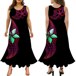 1MOQ personalizzato Fiji Tonga Guam Samoa Hawaii <span class=keywords><strong>Elei</strong></span> stile tribale senza maniche a coda di pesce Maxi abito polinesiano abito da sirena da festa - Product Image 2