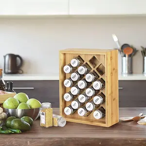 Porta-spezie in bambù portaoggetti da cucina di alta qualità Organizer per cassetti