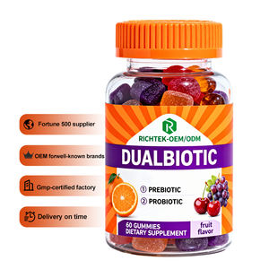 Gommes prébiotiques et probiotiques pour hommes et femmes, saveurs de fruits naturels, complément nutritionnel pour le sport - Product Image 1