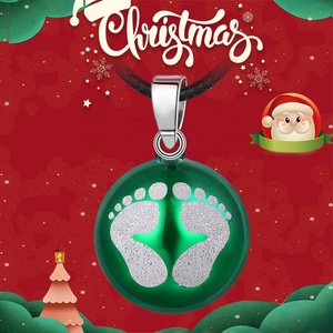 Cadeau de noël bébé empreinte Émail Bola de Grossesse Carillon Bola Pendentif - Product Image 2