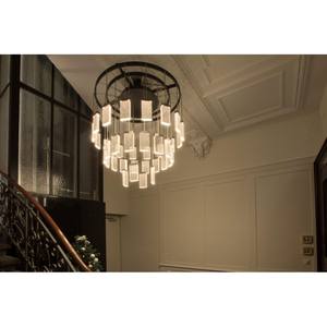 Luxe Moderne <span class=keywords><strong>Grand</strong></span> <span class=keywords><strong>Cru</strong></span> Fait À La Main En Verre Anneau Pendentif Lustre Suspendu Hall D'hôtel Décoratif Villa Escalier Restaurant Éclairage - Product Image 4