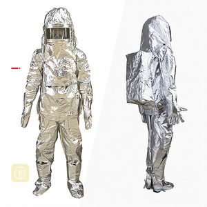 800-1300 Advanced Firefighting Suit Aluminum <strong>Insulated</strong> Firefighter Uniform Silver Waterproof 4000PA EN1486 Certified - Product Image 5