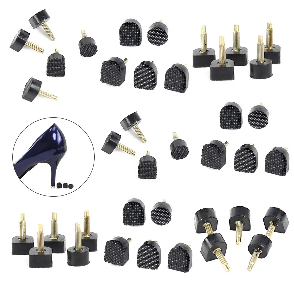 F0359 Hoge Hak Vervanging Tips 30 Paar Per Set Schoen Stiletto Reparatie Hak Pads Tip Pin Kranen Dowel Liften Vervanging schoen Hakken