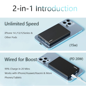 Vente flash - <span class=keywords><strong>Mini</strong></span> batterie portable magnétique avec une grande capacité de 5000 mAh, <span class=keywords><strong>charge</strong></span> rapide 22,5 W, impression de logo personnalisable - Product Image 2