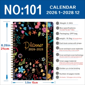 Nhà máy tùy chỉnh 2026 hàng tuần hàng tháng kế hoạch máy tính xách tay bìa cứng xoắn ốc cuộn dây notepad Tab chỉ mục trang bìa giấy Tạp Chí A5 Kích thước - Product Image 2