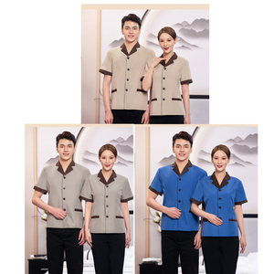 Uniforme <span class=keywords><strong>de</strong></span> personal <span class=keywords><strong>de</strong></span> limpieza <span class=keywords><strong>de</strong></span> hotel <span class=keywords><strong>a</strong></span> medida <span class=keywords><strong>de</strong></span> <span class=keywords><strong>precio</strong></span> barato, ropa <span class=keywords><strong>de</strong></span> limpieza <span class=keywords><strong>de</strong></span> manga corta para camarera <span class=keywords><strong>de</strong></span> restaurante - Product Image 2