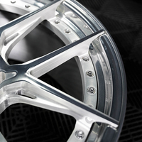 Nouvelles jantes en alliage d'aluminium forgé brossé argenté à cinq branches en deux parties pour Tesla Model 3/Y, design concave profond personnalisé