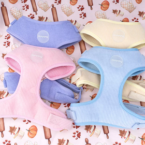 2023ベルベットコーデュロイ犬用ハーネスセットメーカーデザイナー犬用ハーネスとリーシュセット卸売高級カスタムロゴ犬用ハーネス - Product Image 6