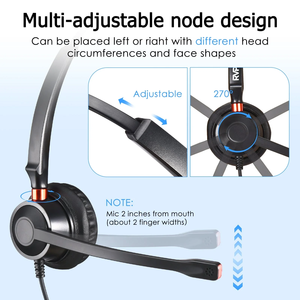 Auriculares con Micrófono Talkvioce 630 QD con Cable para Centro <span class=keywords><strong>de</strong></span> Llamadas, Oficina, Teléfono <span class=keywords><strong>Fijo</strong></span> - Product Image 2