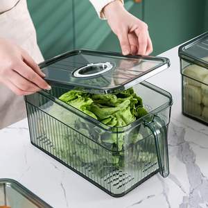 Boîte de rangement en plastique PET transparente pour cuisine, réfrigérateur, organisateur de fruits et légumes frais, avec couvercle - Product Image 5