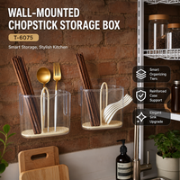 Support de rangement mural en plastique pour vaisselle de cuisine, boîte à baguettes, avec égouttoir portable pour la maison
