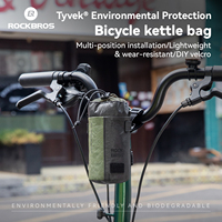ROCKBROS Sac de vélo en tissu écologique et réutilisable Sac pour bouteille d'eau Sac de vélo pliable étanche pour vélo de route VTT Sac arrière de cyclisme