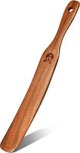 Juego de Utensilios de Cocina de Madera de Teca Natural de 2 Piezas, Antiadherentes, Incluye Cuchara para Sopa y Espátula para Café, Té y Cocina - Product Image 3