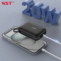 WST Banco De Potencia Power Banks Electronique Grand Public Téléphone Mobile Charge Rapide PD 20W Mini 10000mah Câble Intégré Power Bank