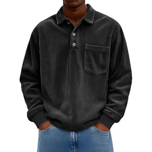 Sudadera de <span class=keywords><strong>Hombre</strong></span> con Cuello Cruzado Estilo Europeo Americano, Cálida, Holgada, de Color Sólido, Transpirable, Informal, de <span class=keywords><strong>Pana</strong></span>, 100% Nailon - Product Image 5