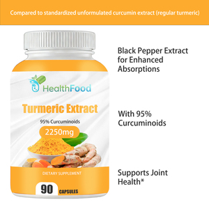 Capsules d'extrait de curcuma en gros avec extrait de racine de poivre noir pour soutenir la santé des articulations, 95 % curcuminoïdes - Product Image 3