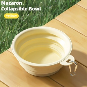 Toptan Özelleştirilebilir Logolu Besleyici Açık Hava Taşınabilir Mama Su 2'si 1 Arada Tokalı Katlanabilir Dayanıklı Silikon Evcil Hayvan Mama Kabı - Product Image 1