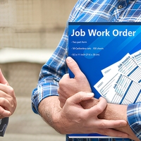 Bloc de papier autocopiant NCRCopy personnalisé en 2 feuillets, pour ordres de travail, factures et reçus de service, numéroté consécutivement, 8,5x11 pouces, 50 jeux