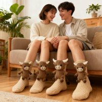 Nouvelles chaussettes en peluche 3D pour adultes, motif animal, chaussettes tricotées confortables, nouveauté, chaussettes pour la maison, usage quotidien, tailles 36-40