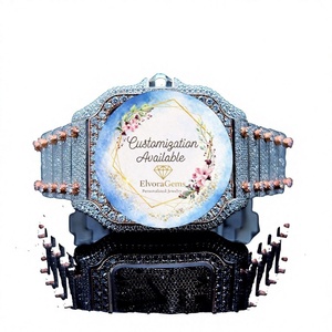 Montre connectée ronde pour femme ElvoraGems, bracelet en acier inoxydable, personnalisation disponible, 42 mm - Product Image 1