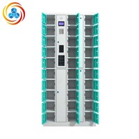 Gabinete Metálico de 30 Puertas, Estación de Carga para Teléfonos Móviles, Casillero de Carga con Contraseña, Gabinete Inteligente