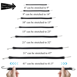 Vente chaude 15 "sangles de bâche en caoutchouc serties de crochets en S cordons élastiques pour sécuriser la cargaison, les vélos, le matériel de camping, les bagages - Product Image 5