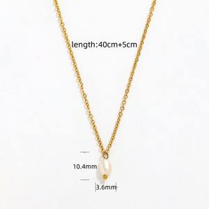 Joolim 18k Gold Plated Tiny Mini Real Natural Freshwater <b>Pearl</b> Stainless Steel Dainty <b>Necklace</b> <b>Earring</b> Delicate Jewelry Set - Product Image 5