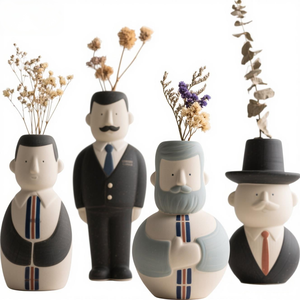 Vase en céramique 3D tête de femme norvégienne - Services OEM/ODM avec chapeau Bunad traditionnel et motif floral - Product Image 3