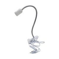 Liweida Support de lampe de bureau flexible à 360 degrés E27 Clip de base Prise de lumière Câble à col de cygne avec interrupteur marche-arrêt pour la lumière de croissance