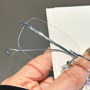 نظارات كلاسيكية 69058-A بدون حافة مربعة الشكل للرجال معدنية نظارات قياسية بصرية لقلّة النظر نظارات نسائية إطارات نظارات كورية فاخرة - Product Image 4